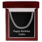 Happy Birthday Andre v2 - Cuban Link Chain With Mahogany Style Luxury Box