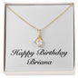 Happy Birthday Briana - 18K Yellow Gold Finish Alluring Beauty Necklace