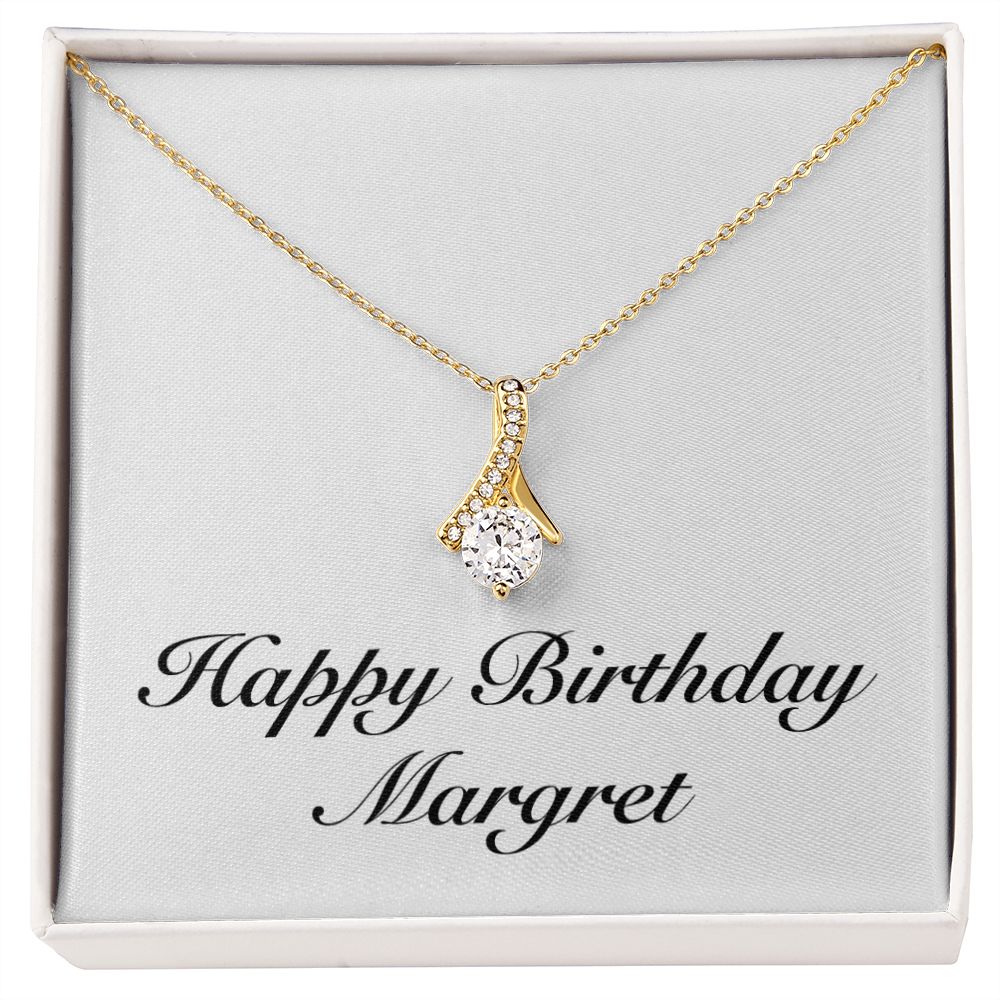 Happy Birthday Margret - 18K Yellow Gold Finish Alluring Beauty Necklace