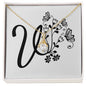 Botanical Monogram V - 18K Yellow Gold Finish Alluring Beauty Necklace