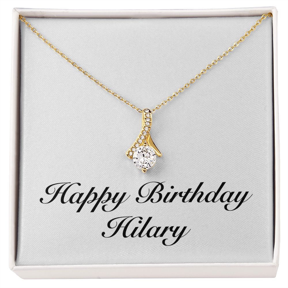 Happy Birthday Hilary - 18K Yellow Gold Finish Alluring Beauty Necklace