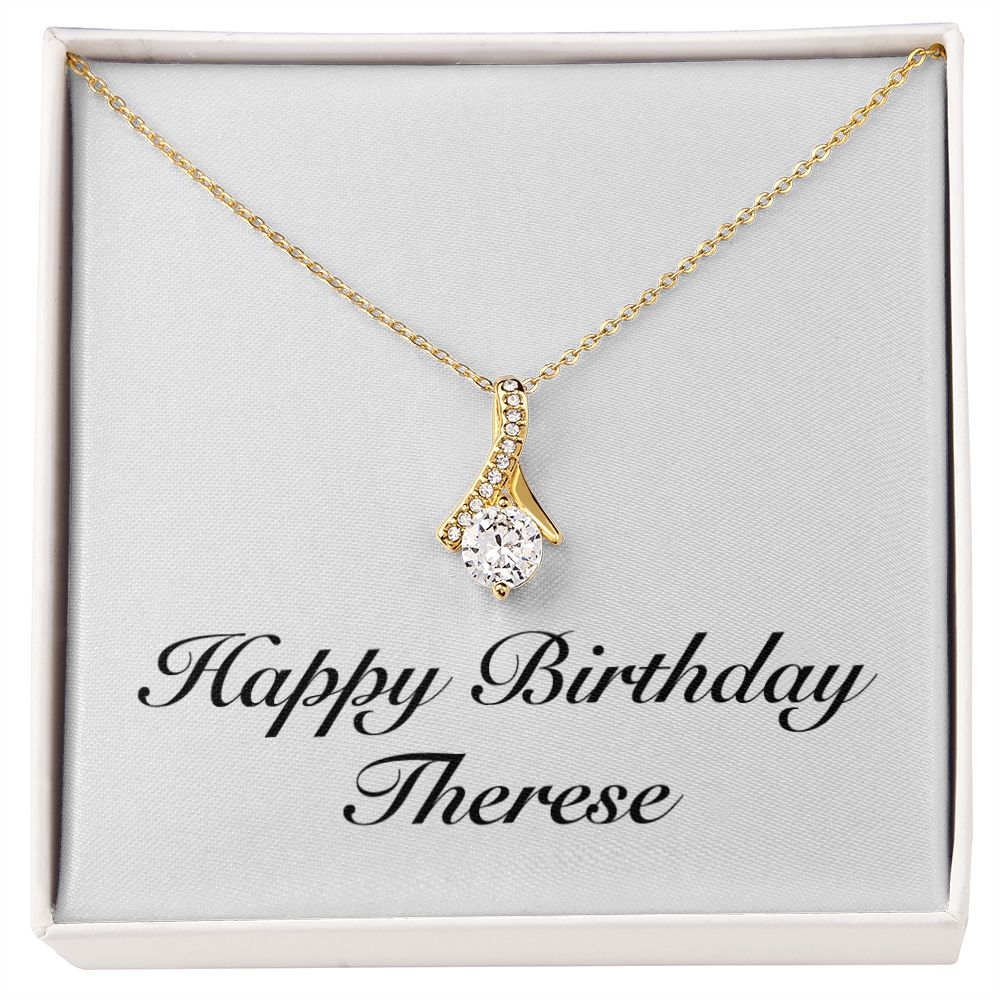 Happy Birthday Therese - 18K Yellow Gold Finish Alluring Beauty Necklace