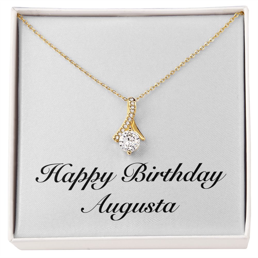 Happy Birthday Augusta - 18K Yellow Gold Finish Alluring Beauty Necklace