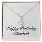 Happy Birthday Elisabeth - 18K Yellow Gold Finish Alluring Beauty Necklace