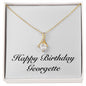 Happy Birthday Georgette - 18K Yellow Gold Finish Alluring Beauty Necklace