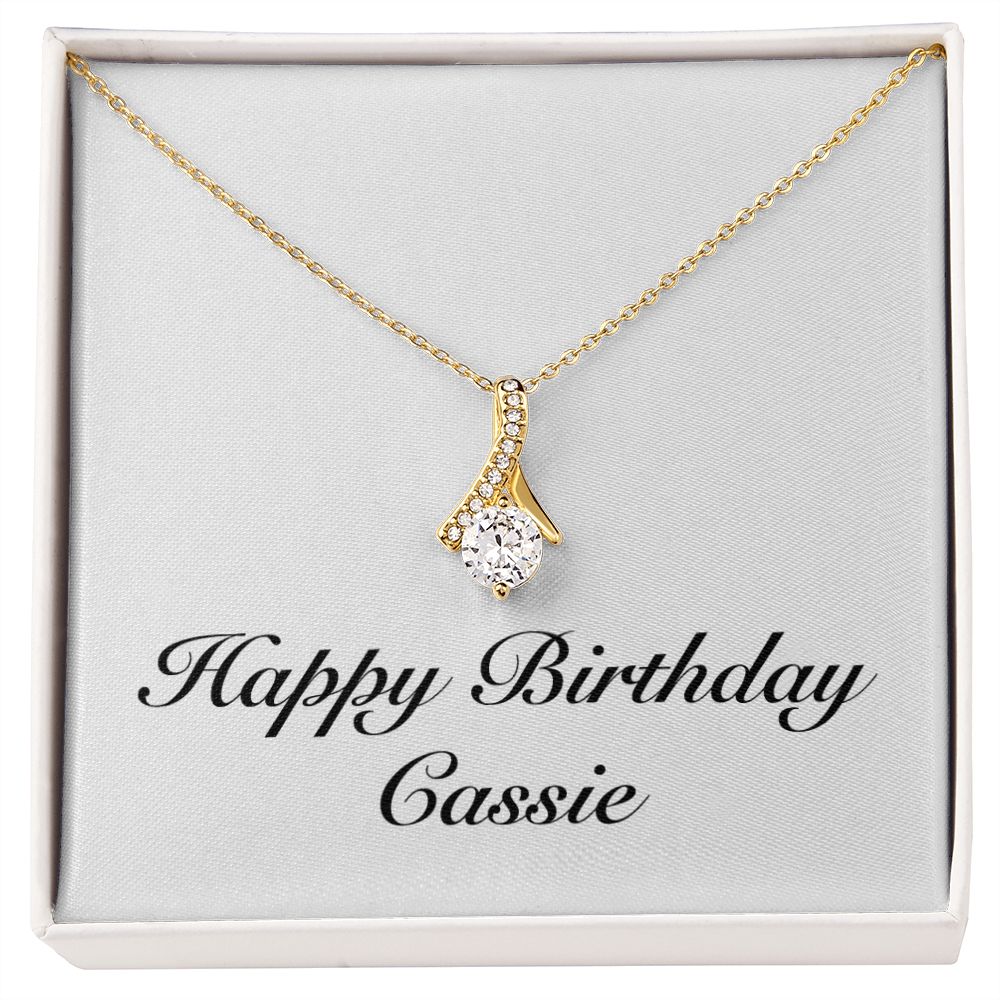 Happy Birthday Cassie - 18K Yellow Gold Finish Alluring Beauty Necklace