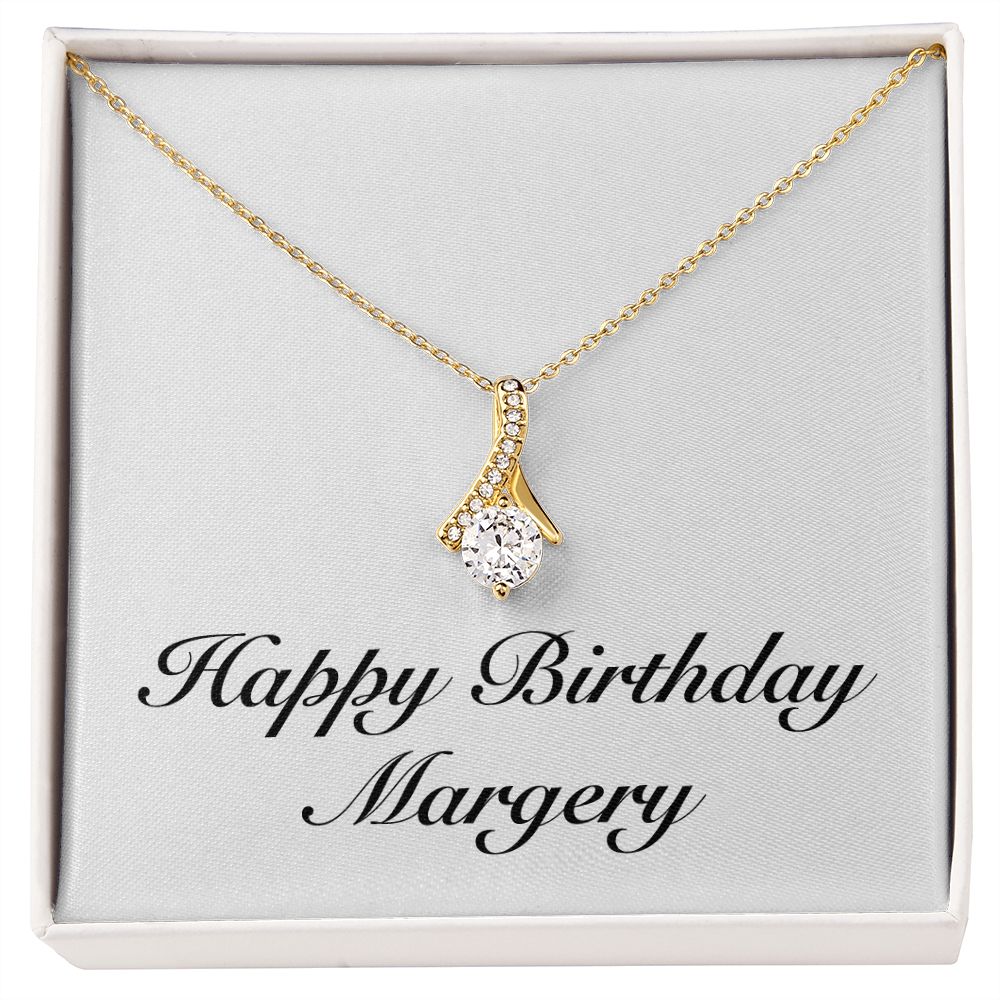 Happy Birthday Margery - 18K Yellow Gold Finish Alluring Beauty Necklace