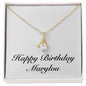 Happy Birthday Marylou - 18K Yellow Gold Finish Alluring Beauty Necklace