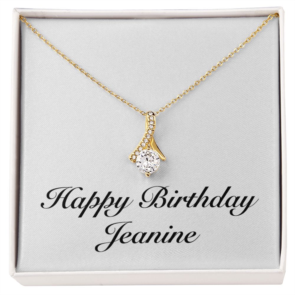 Happy Birthday Jeanine - 18K Yellow Gold Finish Alluring Beauty Necklace
