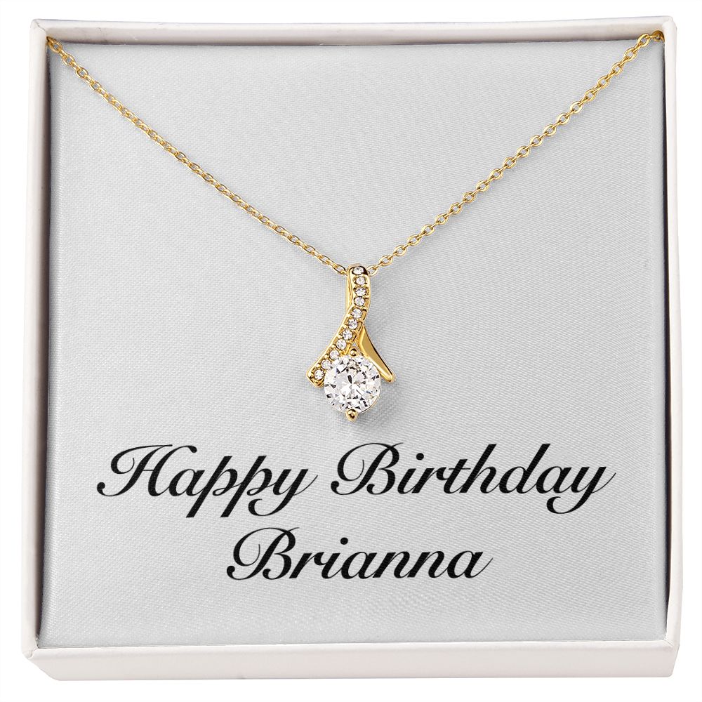 Happy Birthday Brianna - 18K Yellow Gold Finish Alluring Beauty Necklace