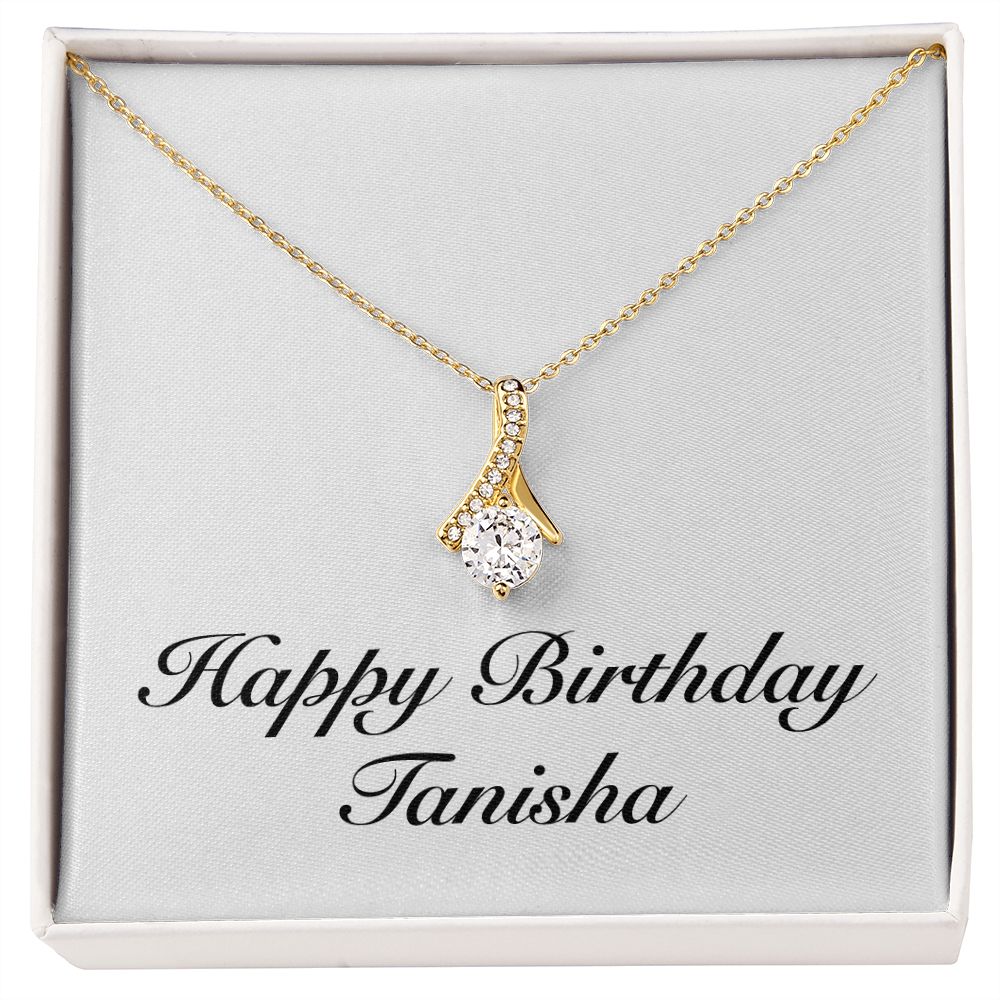 Happy Birthday Tanisha - 18K Yellow Gold Finish Alluring Beauty Necklace