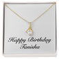 Happy Birthday Tanisha - 18K Yellow Gold Finish Alluring Beauty Necklace