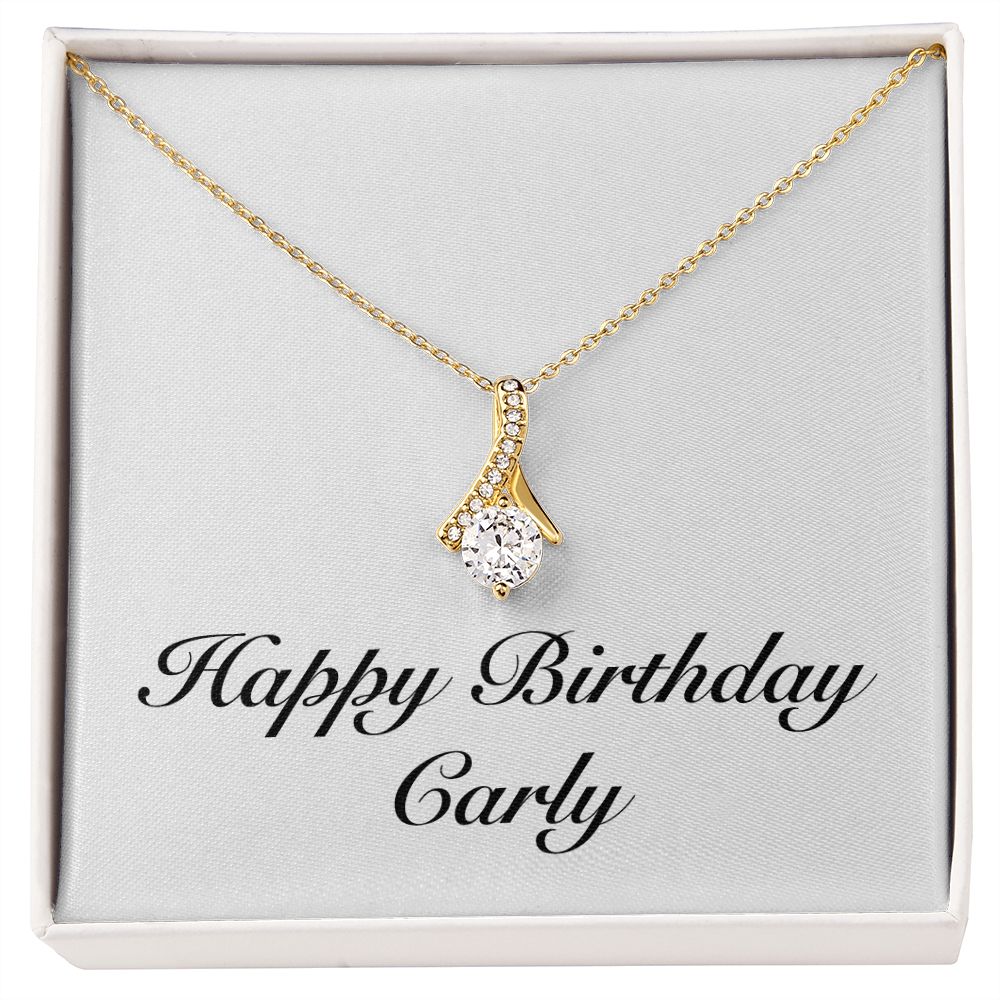Happy Birthday Carly - 18K Yellow Gold Finish Alluring Beauty Necklace