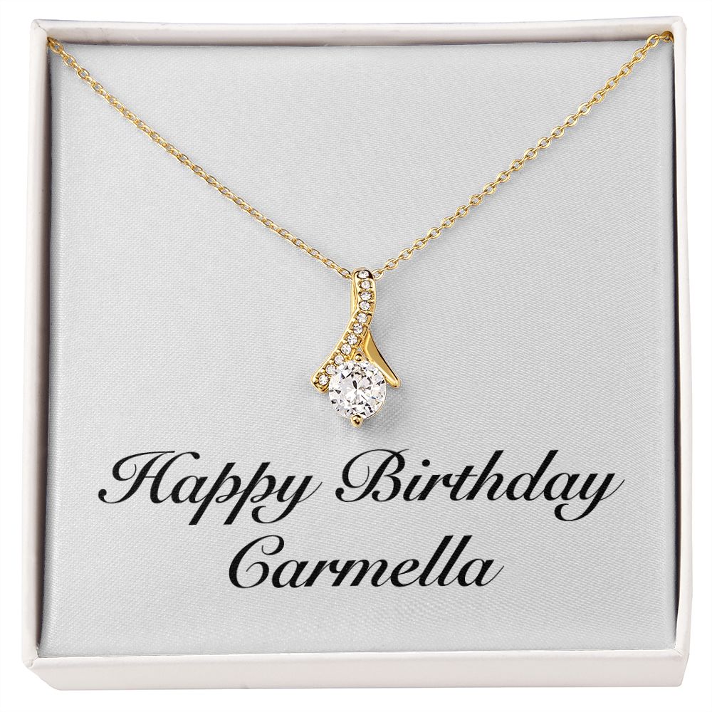 Happy Birthday Carmella - 18K Yellow Gold Finish Alluring Beauty Necklace