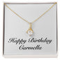 Happy Birthday Carmella - 18K Yellow Gold Finish Alluring Beauty Necklace