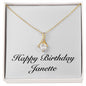 Happy Birthday Janette - 18K Yellow Gold Finish Alluring Beauty Necklace