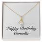 Happy Birthday Cornelia - 18K Yellow Gold Finish Alluring Beauty Necklace