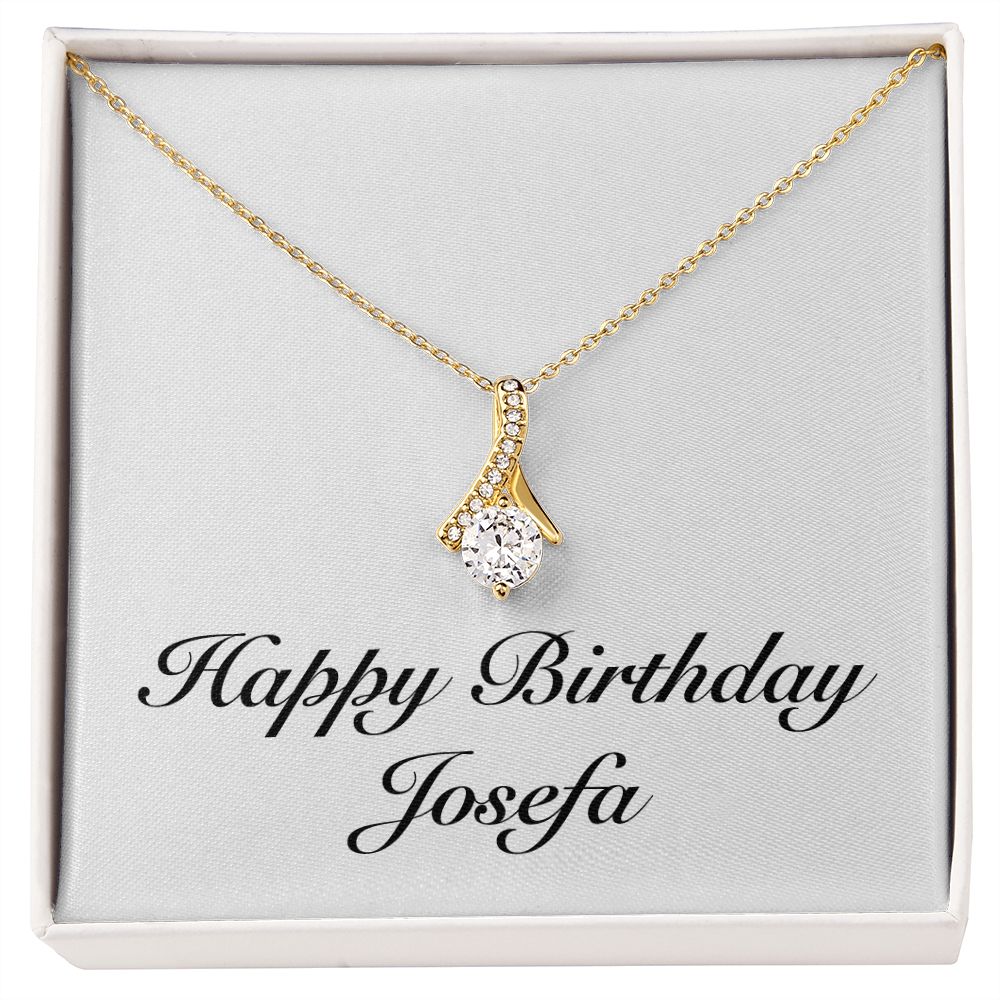 Happy Birthday Josefa - 18K Yellow Gold Finish Alluring Beauty Necklace