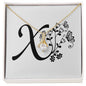 Botanical Monogram X - 18K Yellow Gold Finish Alluring Beauty Necklace
