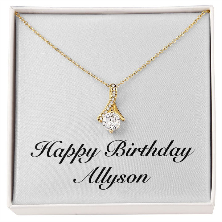 Happy Birthday Allyson - 18K Yellow Gold Finish Alluring Beauty Necklace
