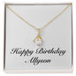 Happy Birthday Allyson - 18K Yellow Gold Finish Alluring Beauty Necklace