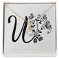 Botanical Monogram U - 18K Yellow Gold Finish Alluring Beauty Necklace