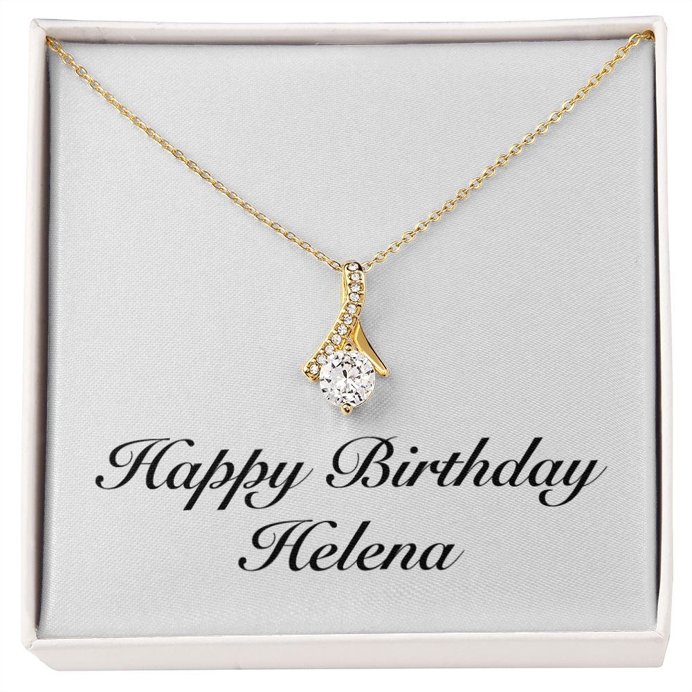 Happy Birthday Helena - 18K Yellow Gold Finish Alluring Beauty Necklace