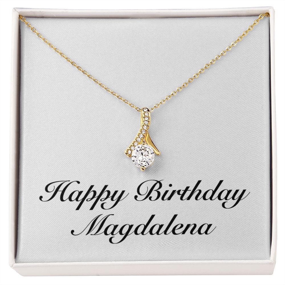 Happy Birthday Magdalena - 18K Yellow Gold Finish Alluring Beauty Necklace