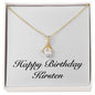 Happy Birthday Kirsten - 18K Yellow Gold Finish Alluring Beauty Necklace