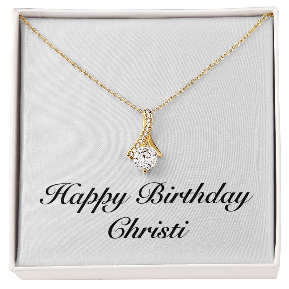 Happy Birthday Christi - 18K Yellow Gold Finish Alluring Beauty Necklace