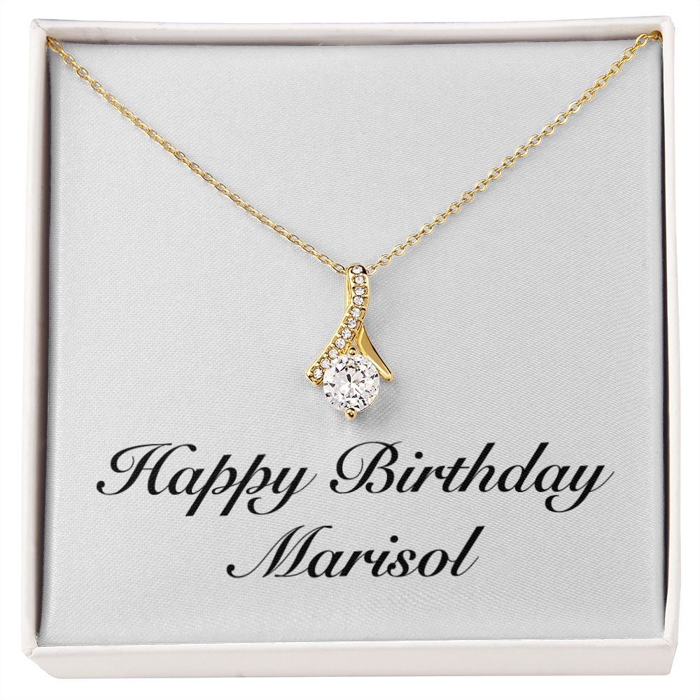 Happy Birthday Marisol - 18K Yellow Gold Finish Alluring Beauty Necklace