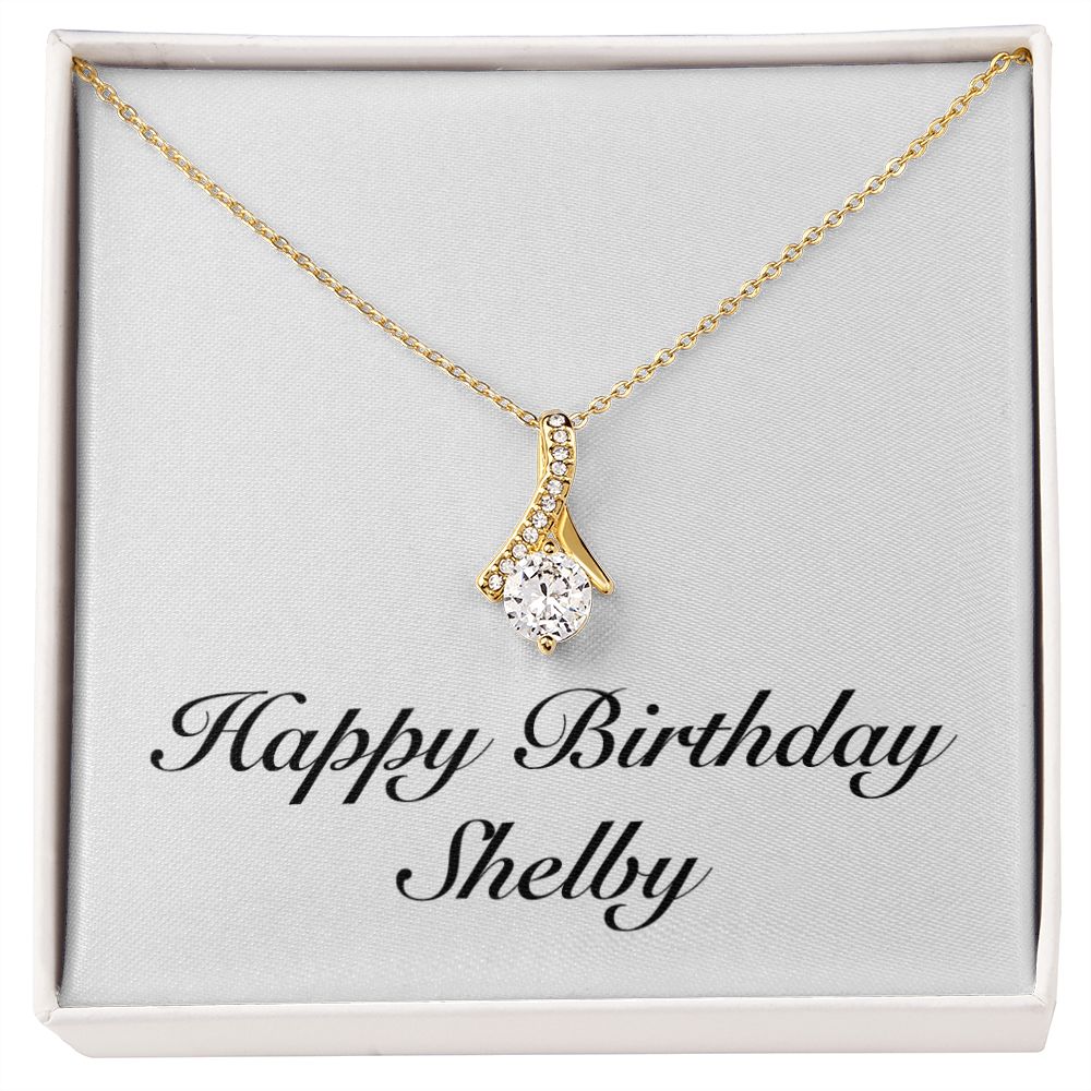 Happy Birthday Shelby - 18K Yellow Gold Finish Alluring Beauty Necklace