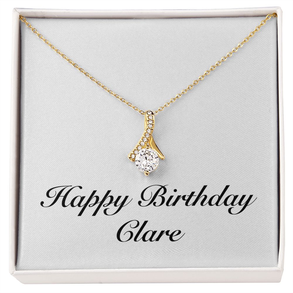 Happy Birthday Clare - 18K Yellow Gold Finish Alluring Beauty Necklace