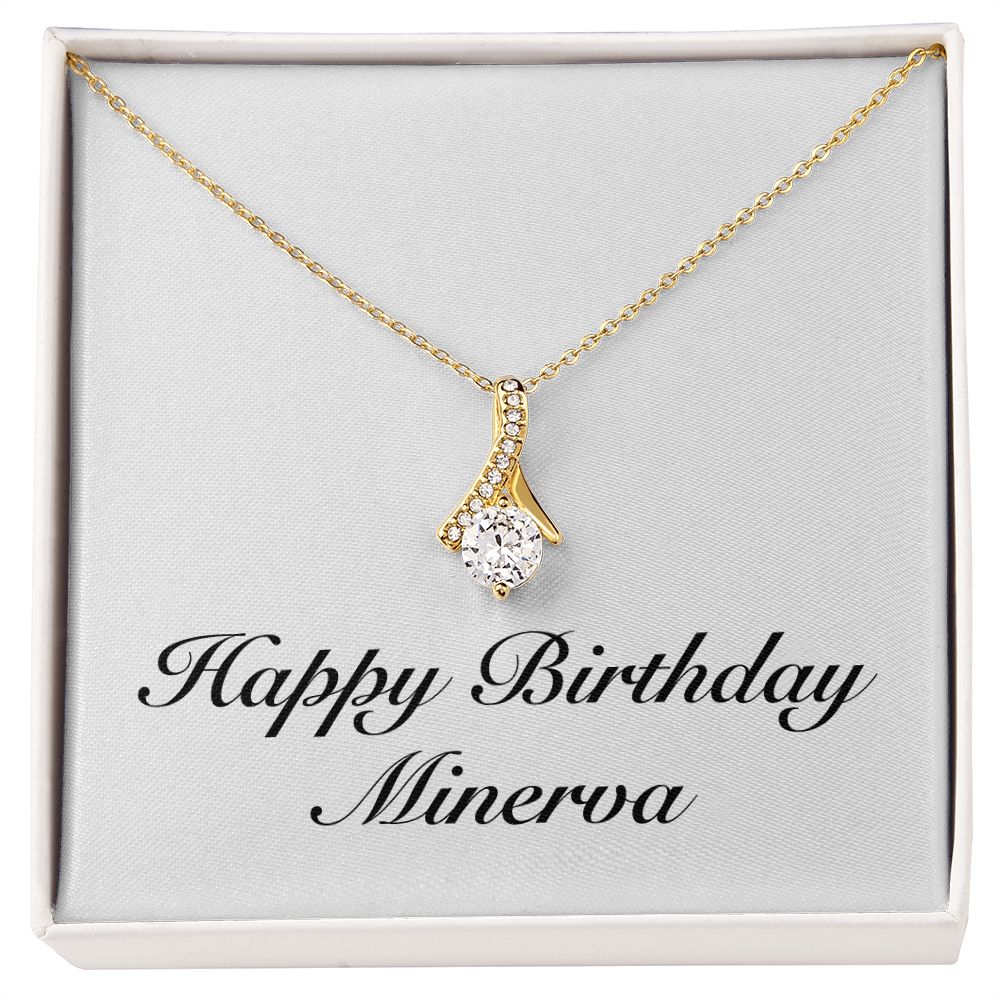 Happy Birthday Minerva - 18K Yellow Gold Finish Alluring Beauty Necklace