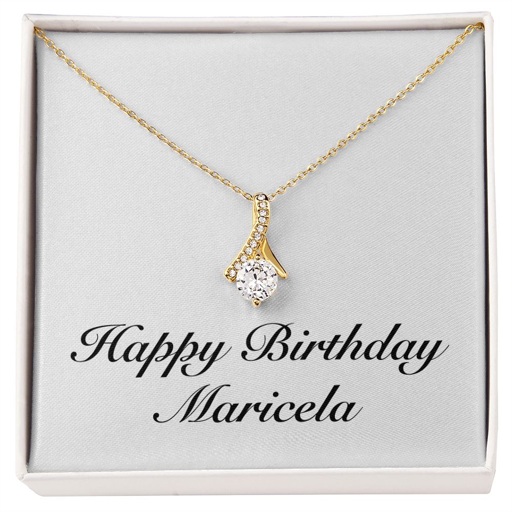 Happy Birthday Maricela - 18K Yellow Gold Finish Alluring Beauty Necklace