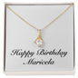 Happy Birthday Maricela - 18K Yellow Gold Finish Alluring Beauty Necklace