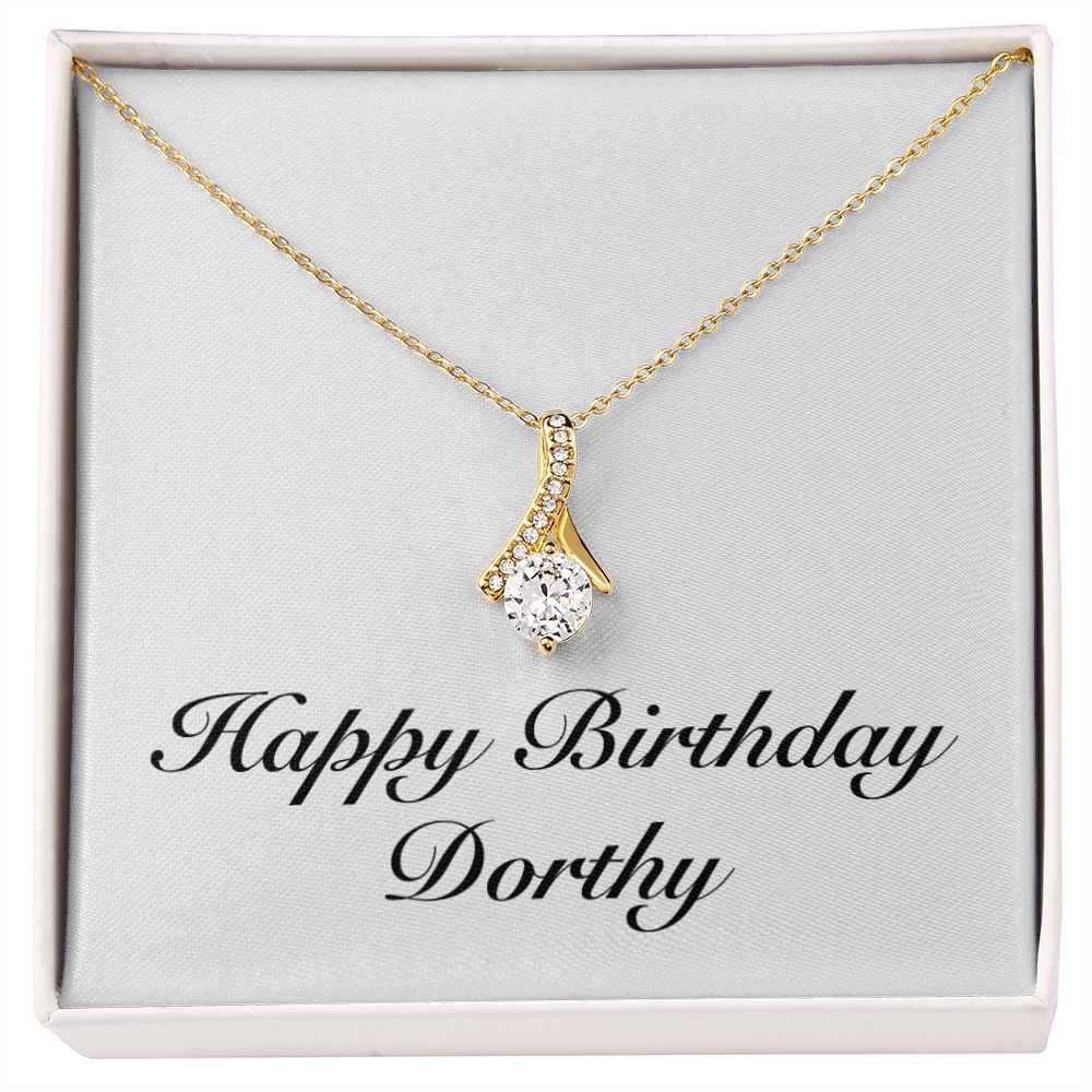 Happy Birthday Dorthy - 18K Yellow Gold Finish Alluring Beauty Necklace