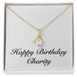 Happy Birthday Charity - 18K Yellow Gold Finish Alluring Beauty Necklace