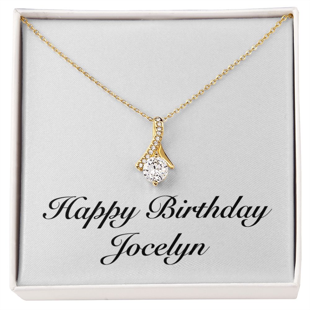 Happy Birthday Jocelyn - 18K Yellow Gold Finish Alluring Beauty Necklace
