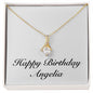 Happy Birthday Angelia - 18K Yellow Gold Finish Alluring Beauty Necklace