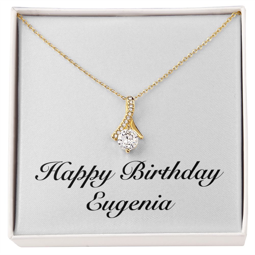 Happy Birthday Eugenia - 18K Yellow Gold Finish Alluring Beauty Necklace
