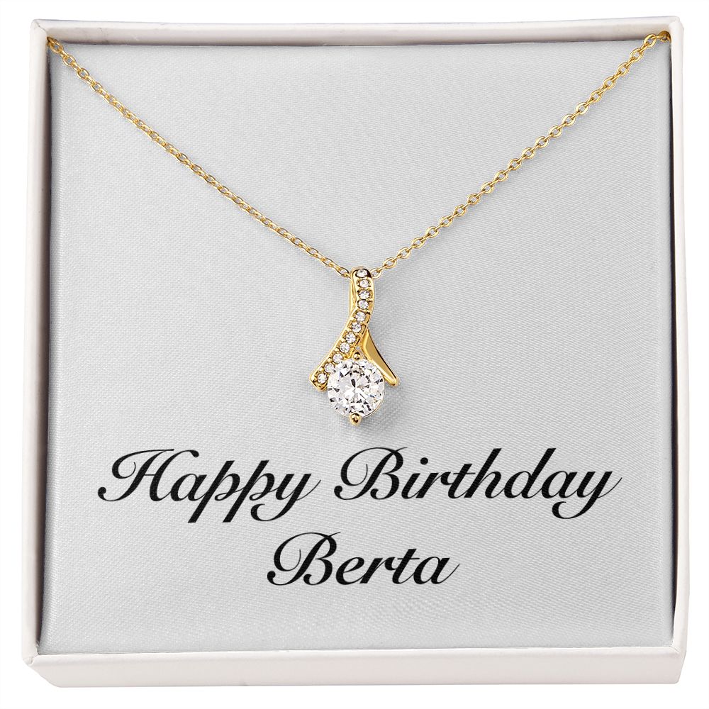 Happy Birthday Berta - 18K Yellow Gold Finish Alluring Beauty Necklace