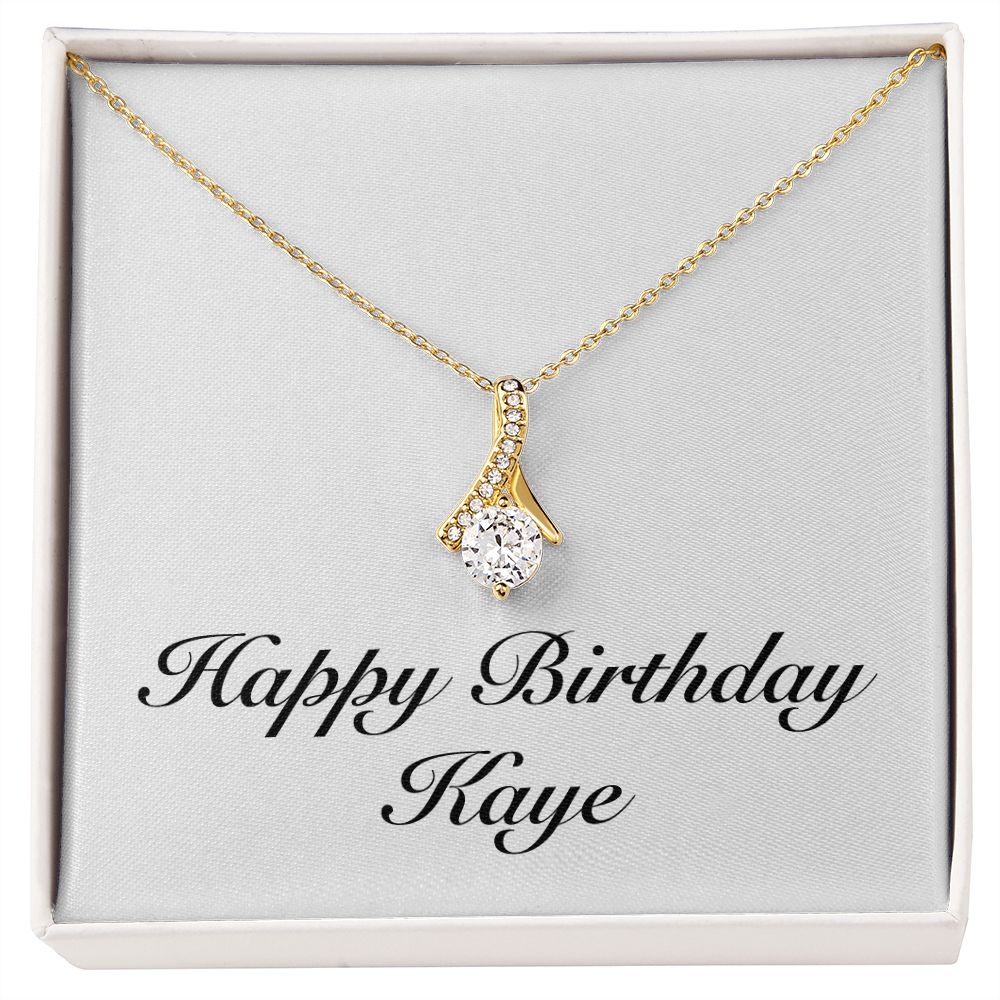 Happy Birthday Kaye - 18K Yellow Gold Finish Alluring Beauty Necklace