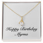 Happy Birthday Myrna - 18K Yellow Gold Finish Alluring Beauty Necklace