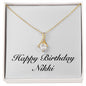 Happy Birthday Nikki - 18K Yellow Gold Finish Alluring Beauty Necklace