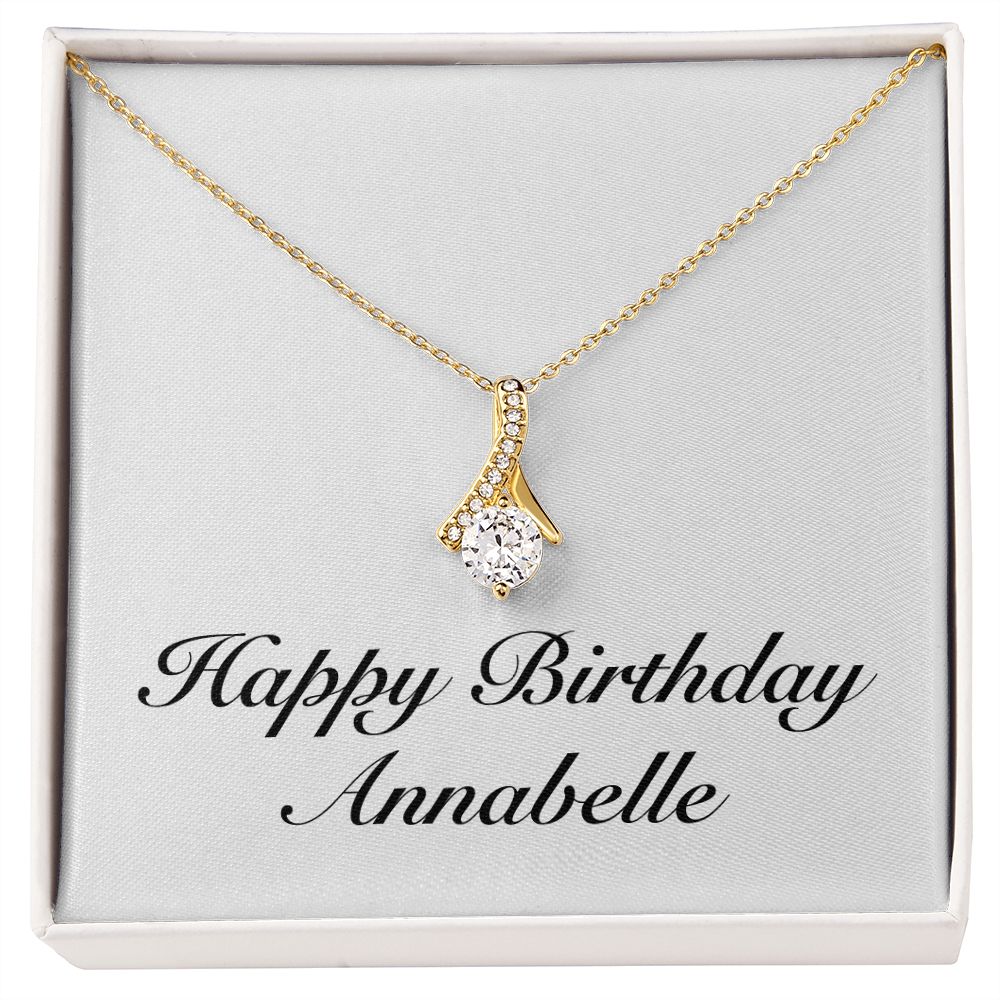 Happy Birthday Annabelle - 18K Yellow Gold Finish Alluring Beauty Necklace