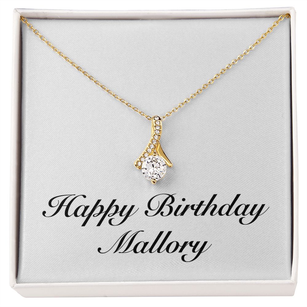 Happy Birthday Mallory - 18K Yellow Gold Finish Alluring Beauty Necklace