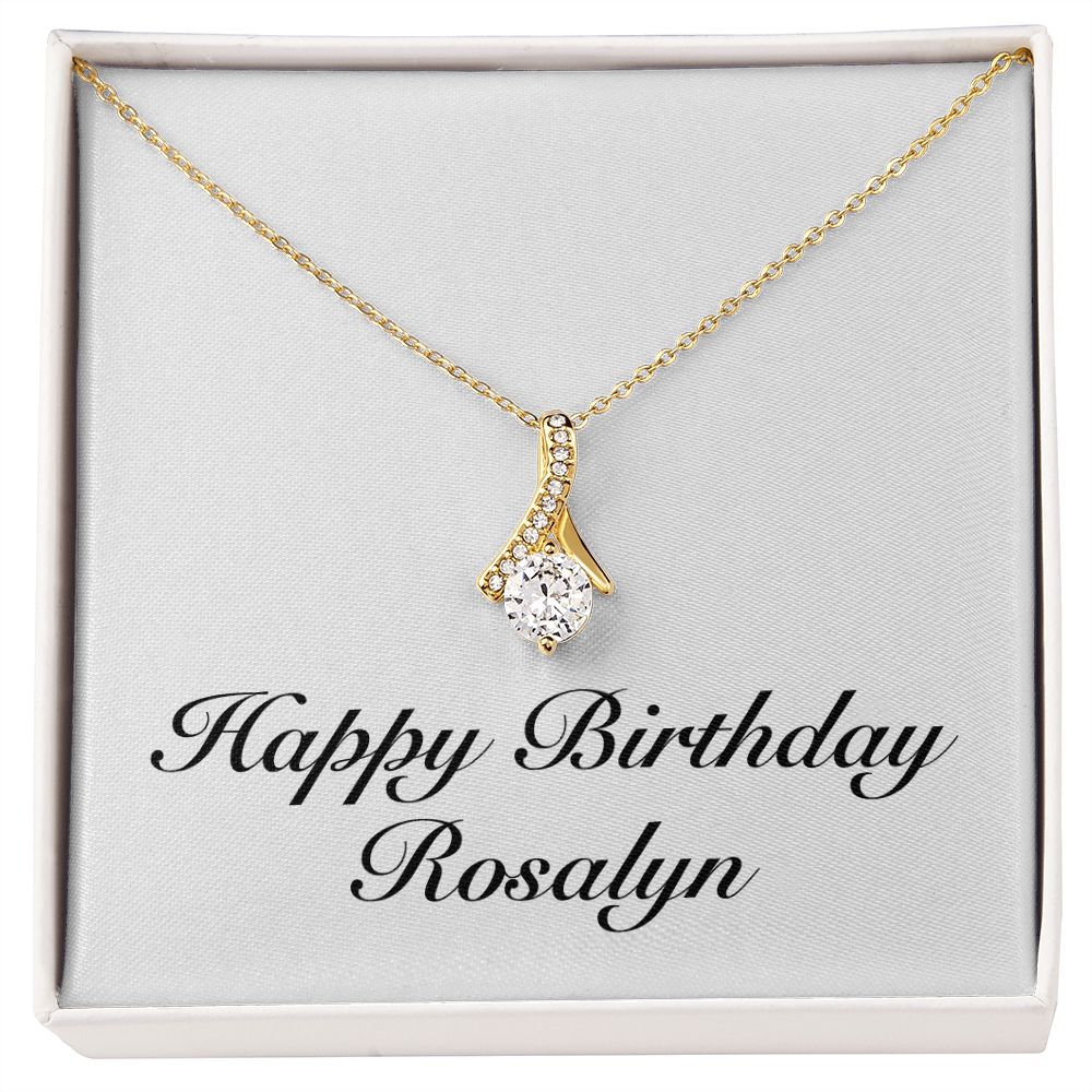 Happy Birthday Rosalyn - 18K Yellow Gold Finish Alluring Beauty Necklace