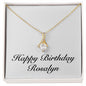 Happy Birthday Rosalyn - 18K Yellow Gold Finish Alluring Beauty Necklace