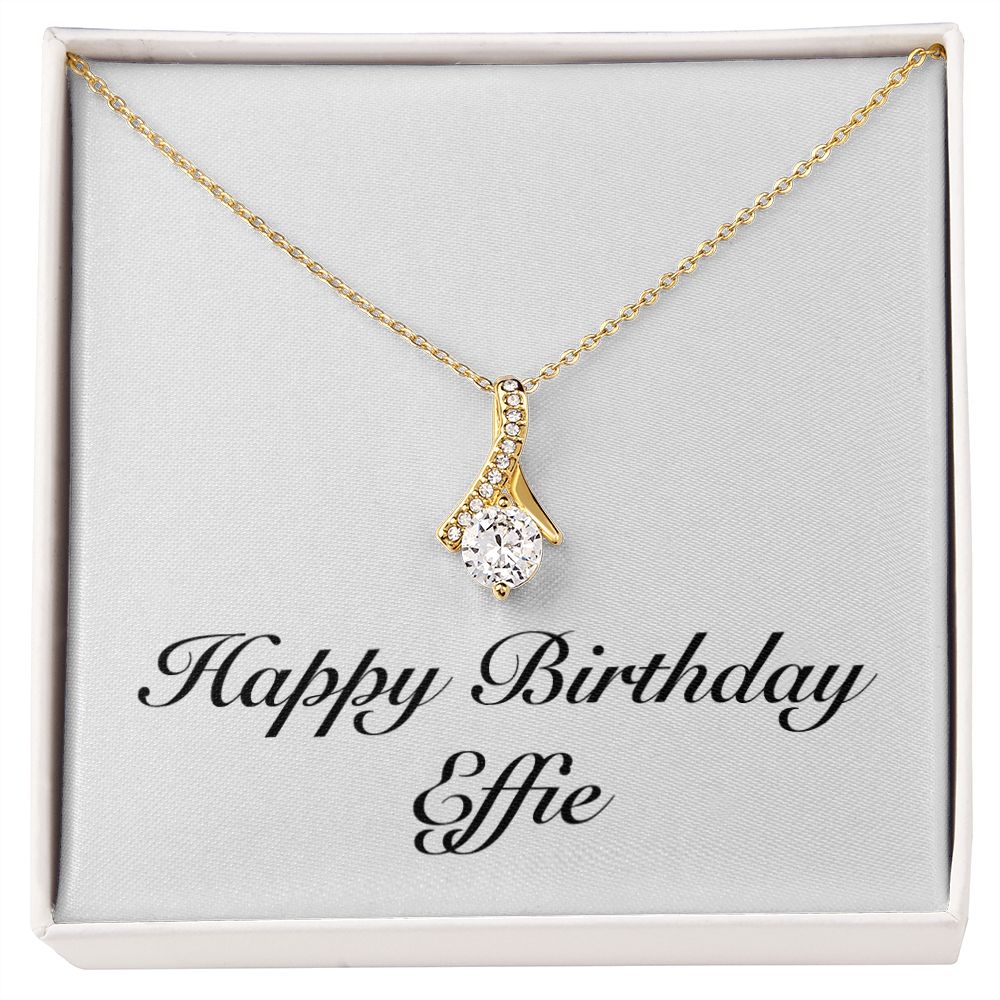 Happy Birthday Effie - 18K Yellow Gold Finish Alluring Beauty Necklace